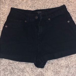 Black jean shorts